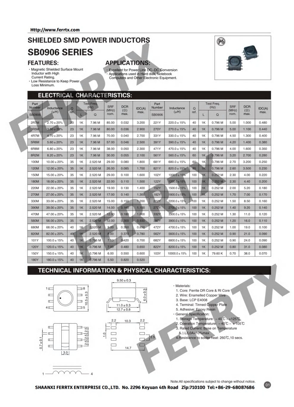 Shielding inductor SB