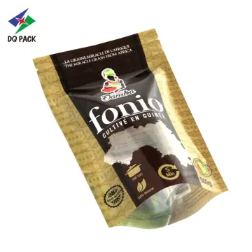 Customized printing logo stand up zipper pouch for food