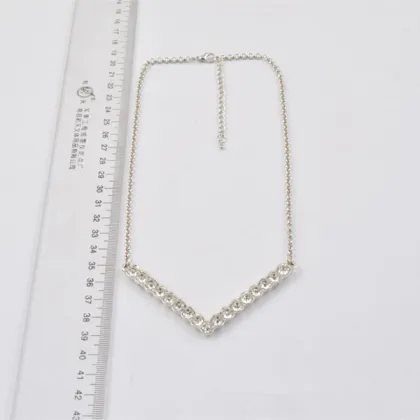 Handmade Silver And Gold Plated Alloy Rhinestone Necklace