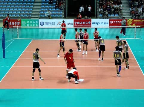 Indoor FIVB volleyball court flooring