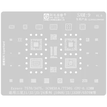 Amaoe BGA Reballing Stencil for Samsung Mobile Series J1/J2/J3/J4/J100H/J2/J320F/G570M