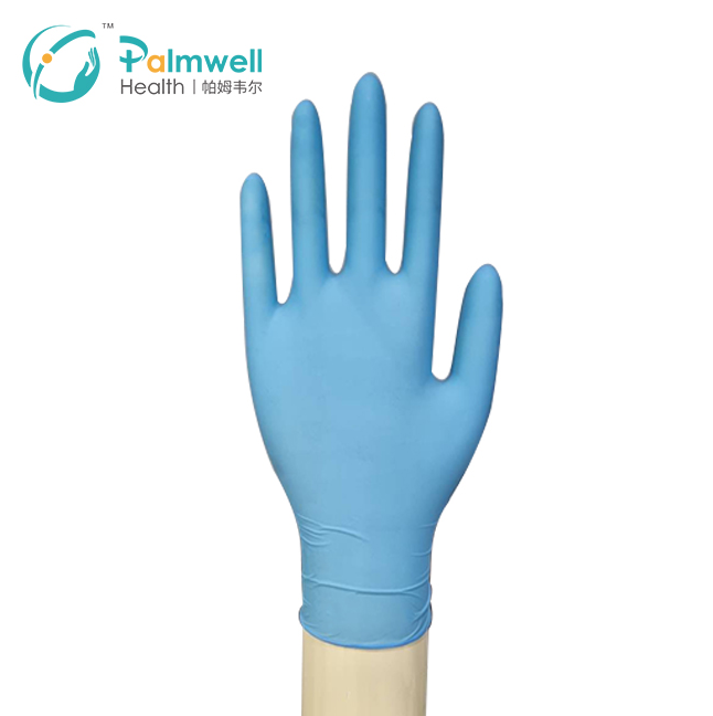 hand disposable blue nitrile powder free gloves
