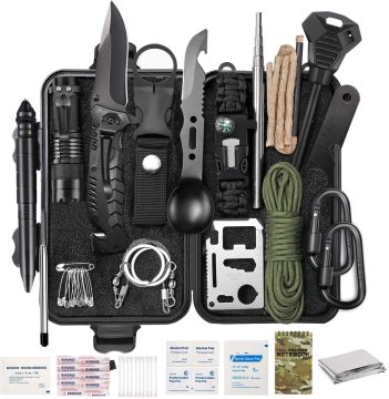 69-in-1 Survival Gear Kit: Notfall-EDC-Werkzeuge für SOS, Erdbeben, Angeln, Jagd, Camping und Wandern