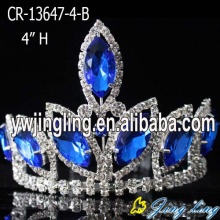 4" Rhinestone Mini azul por mayor desfile coronas