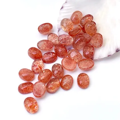 Natural Golden Sunstones Egg Shaped Cut Gemstones