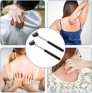 2 Pack Stainless Steel Telescopic Back Scrubber