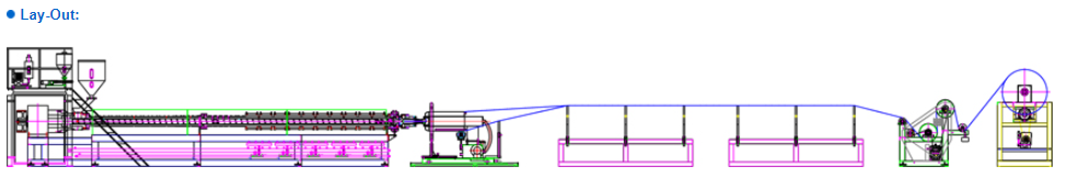 90mm EPE sheet extruder layout