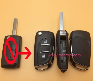 Good Price Peugeot 2 button modified remote key blank with VA2 307 Blade -- With battery place (No Logo)