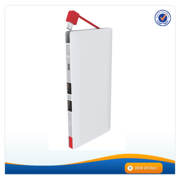 AWC928 Built-in 2 charging cables 10000mah power bank designer 2016 charger for mobile
