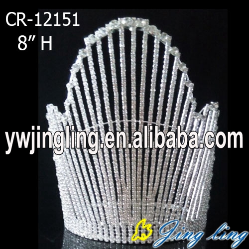 8 Inch Crystal Beauty Queen Fountain Crown