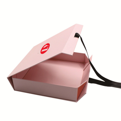 Fechamento de caixa magnética do logotipo personalizado rosa