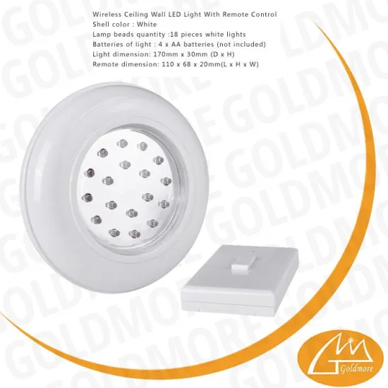 Remote control 18 led motion cabinet wall lights, ceiling night light use 4XAA battery,wireless led night remote control light