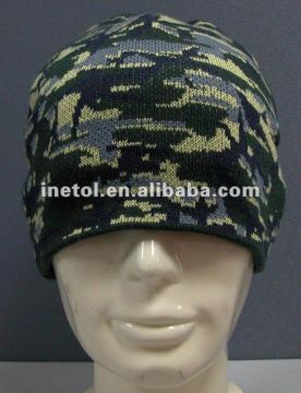 Man camo beanie winter hat