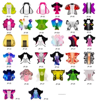 Custom Logo 500pcs French Acrylic UV Gel Extension Nail Forms and Stickers Roll Paper: Sturdy Fishtail Nail Forms