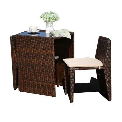 Factory Direct Rattan Furniture Outdoor Rainproof Table and Chair Set