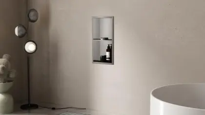 SUS304 Handmade Silver Bathroom Shower Niche