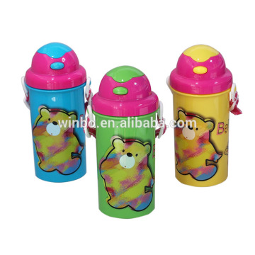 500ml water bottle with press button on the cover pp material