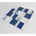 Royal Blue And White Glass Ceramic Mosaic Tiles