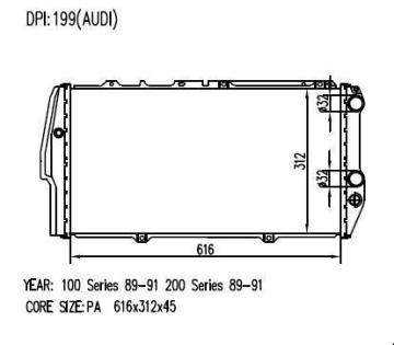 Auto Radiator For AUDI 100 Series 89-91 200 Series 89-91