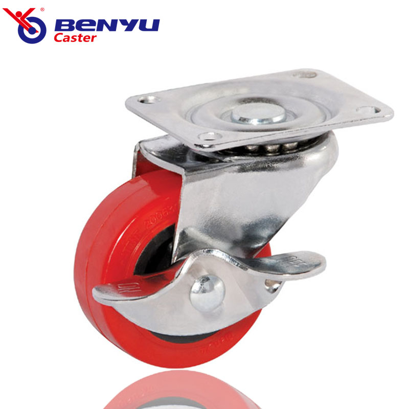 1.5/2.5/2/3Inch Brake Polyurethane Industry Casters PU Wheel