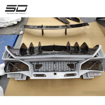 SV Style Half Carbon Fiber Rear Bumper Diffuser with Rear Spoiler for Aventador LP700/LP720/LP750