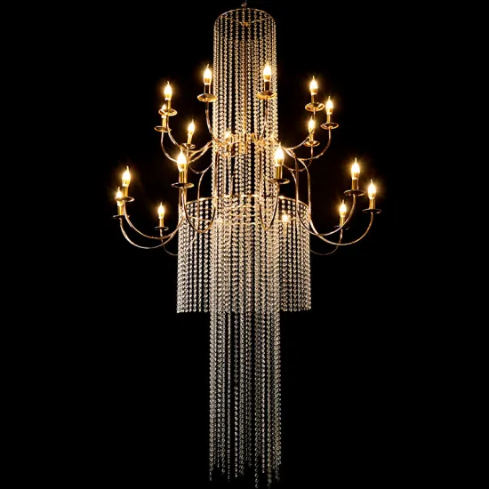 Italian Modern Luxury Chrome Ceiling Chandelier by K9 Metal Designers