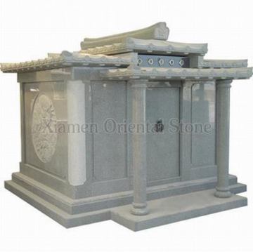 Grey Granite Stone Janpanese Style Sculpture Mausoleum Tombstone