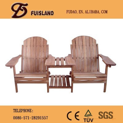 hot sales wooden double chair for outdoor