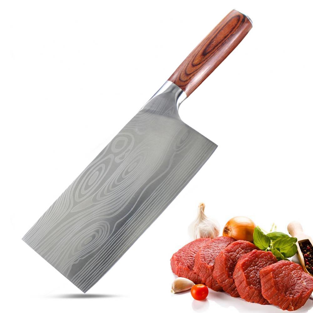 Carbon Steel Pakka Wood Chinese Cleaver Chopping Knife