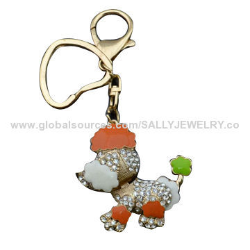 Wholesale Fashion Enameled Dog Keychains, Great for Promotion Gifts Purposes, OEM Orders are Welcome