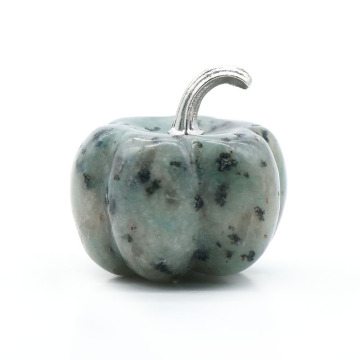 Kiwi Stone 1.2Inch Pumpkin Gemstone Crafts for Home office Decoration