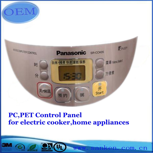 PC,PET control panel for electric cooker,home appliances0