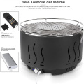 New Disseny Round Tabletop Charcoal Grill amb estil Lotus de ventilador