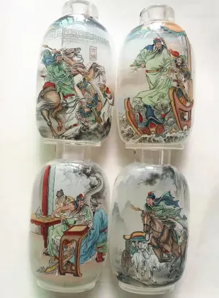 Custom Chinese Folk Arts: Interior-Painted Glass Snuff Bottles