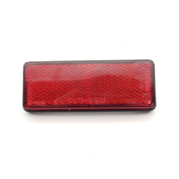 Universal Motorcycle Replacement Safety Flasher - Rectangular Red Reflector for Electric Bikes and Scooters
