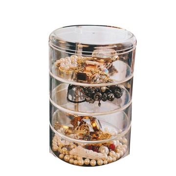 Translucent Multilayer Rotating Desktop Storage: A Dustproof Organizing Solution for Makeup Box and Accessories