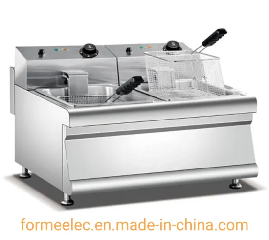 Countertop Electric Fryer Gas Combination Oven 2-Tank 2-Basket Desktop Electric Fryer
