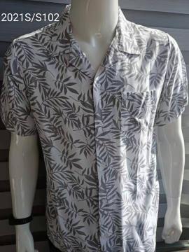 Printed Pattern Hawaii Style Men's Short Shirts