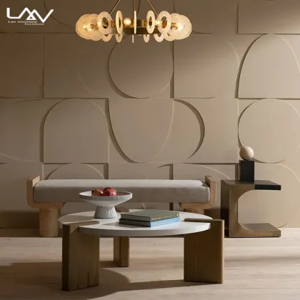 Nordic Solid Wood Hotel Bedroom Bench Furniture