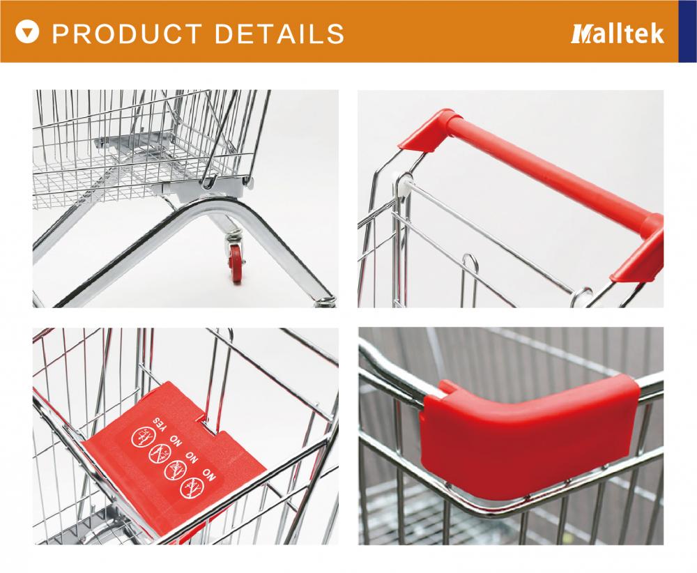 European Style Supermarket Wire Metal Shopping Trolley