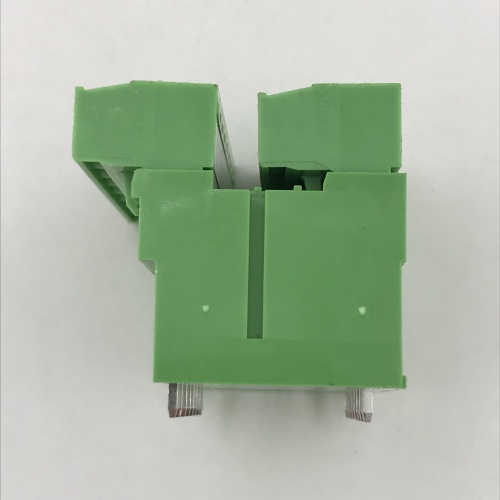 Double row straight angle pin pluggable terminal block