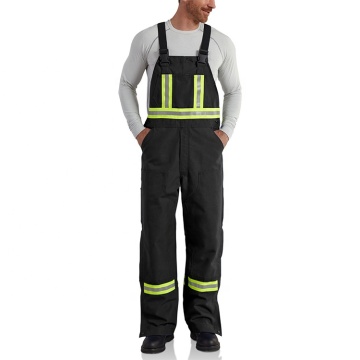 Kilang langsung Flame-Resistant Duck Bib secara keseluruhan dengan Buckles For Firefighters