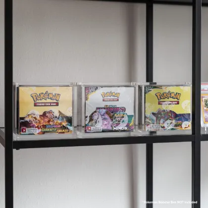 Custom Transparent Magnetic Acrylic Pokemon TCG Booster Box with Funko Pop Cases for Playing Cards
