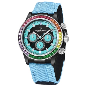 Pagani Design Stainless Steel Chronograph Automatic Mechanical Watch for Men - 2024 Date Display