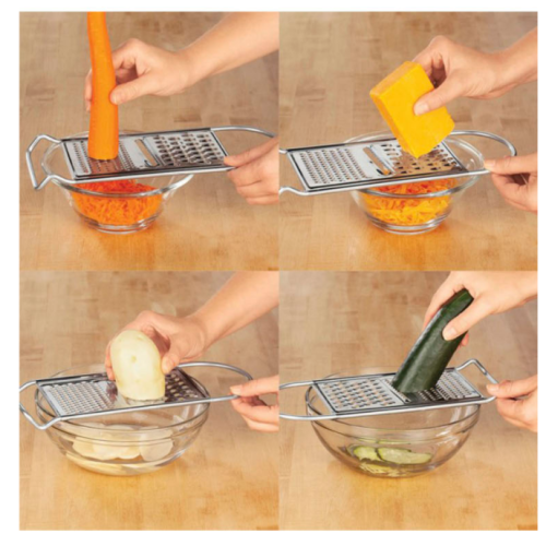 Stainless steel rotatable cheese grater