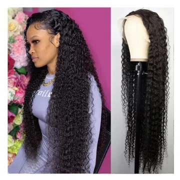 Hot Selling Deep Wave Human Hair Wig Raw Brazilian Virgin 13X4 Swiss Lace Front Human Hair Wig For Black Women Undetectable Knot