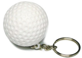 promotional pu foam custom stress golfball keychain