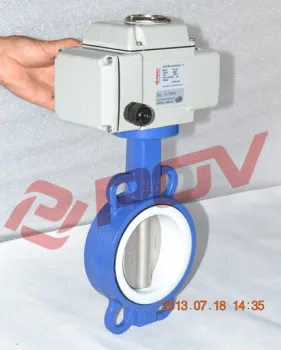 Electric soft seal water wafer type butterfly valve ptfe seat