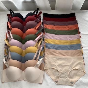 Ice Silk Detachable Strap Adjustable Bra and Panty Set