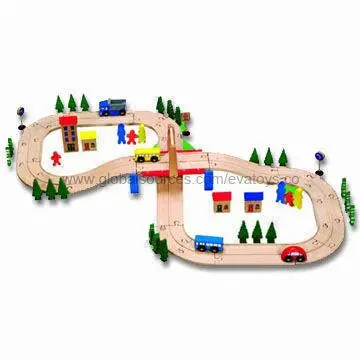 Best Selling Wooden Train's Road Track for Children, Measures 42 x 32 x 11cm, Confirms to EN 71 Test